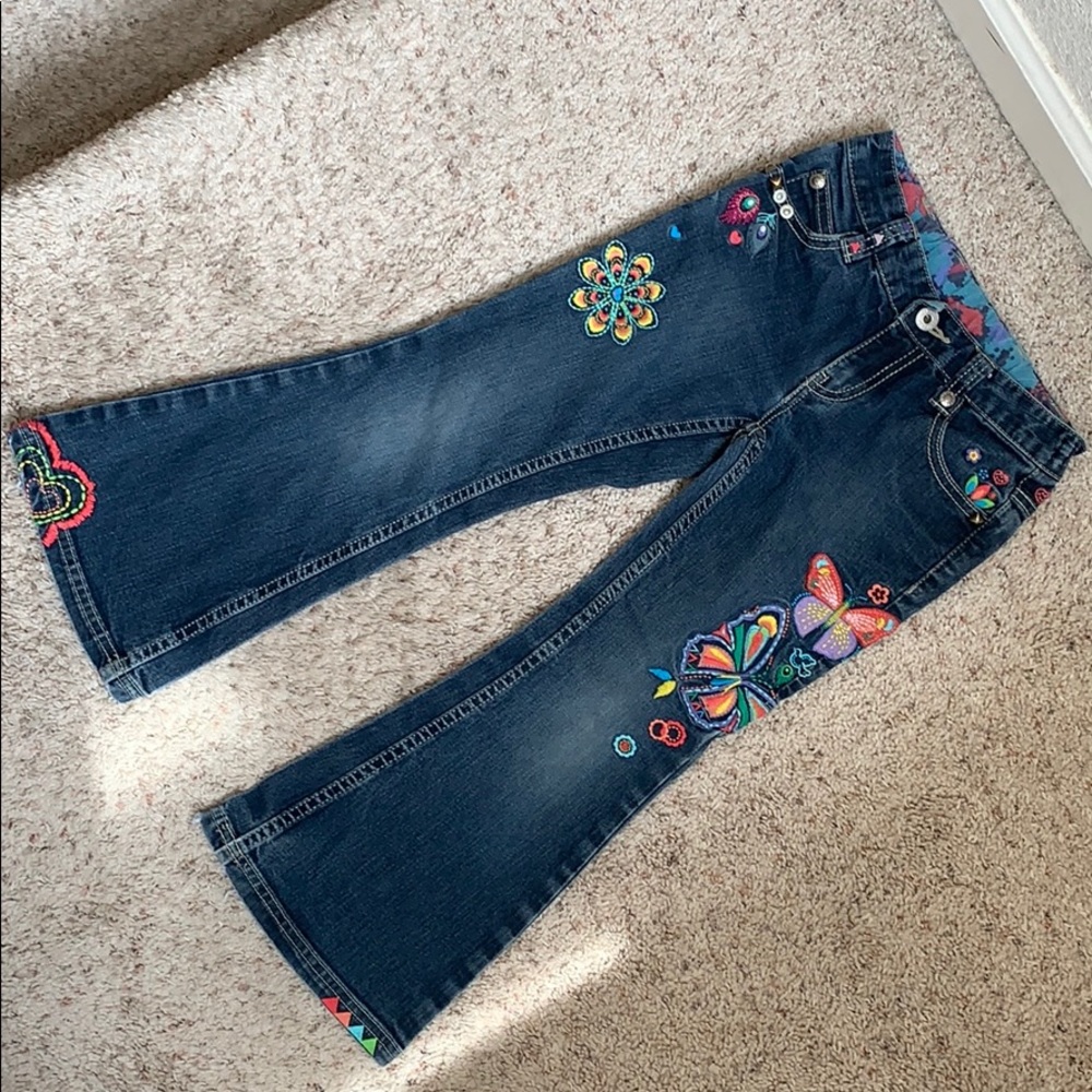 Girls butterfly embroidered jeans size 6 - Picture 5 of 8